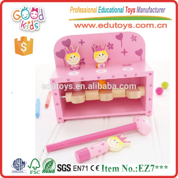 Girl's Pink Bench Wooden Pounding Toys